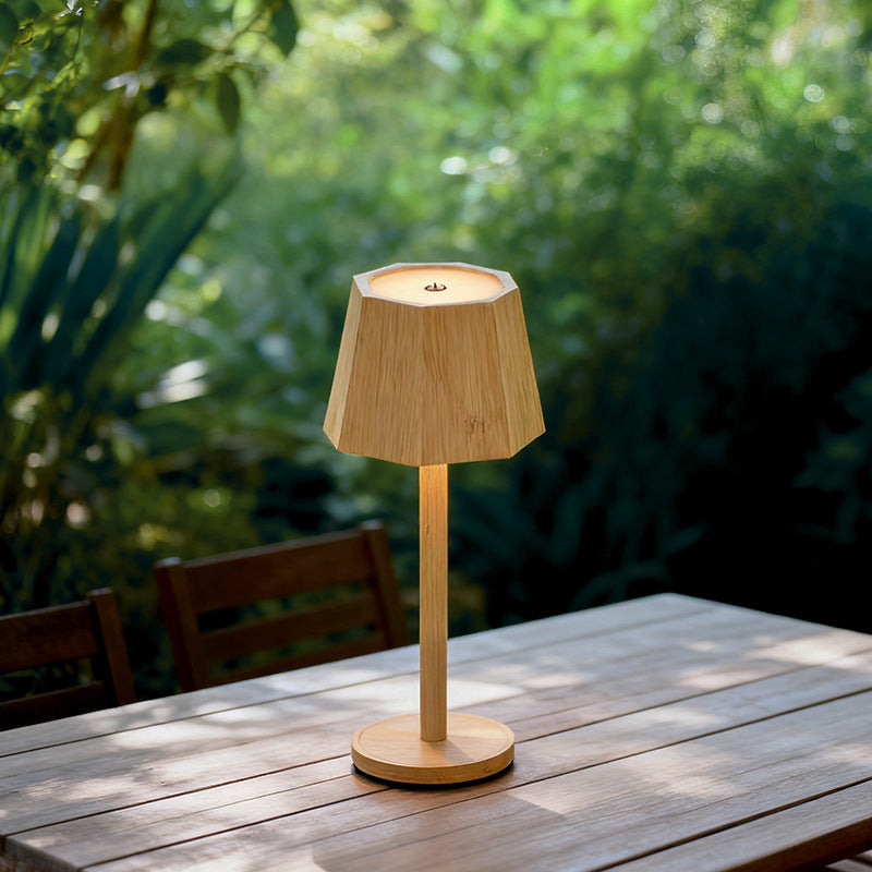 Bamboo Ambient Table Lamp, Rechargeable