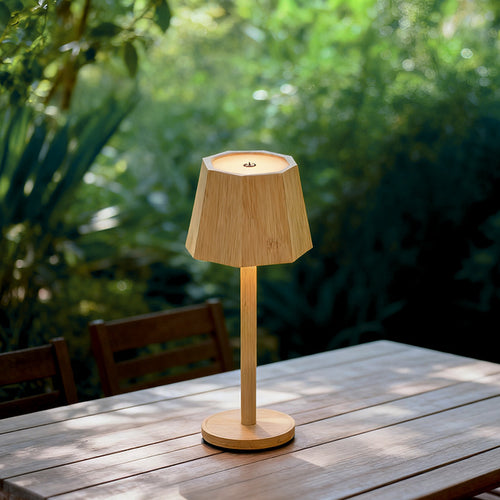 Bamboo Ambient Table Lamp, Rechargeable