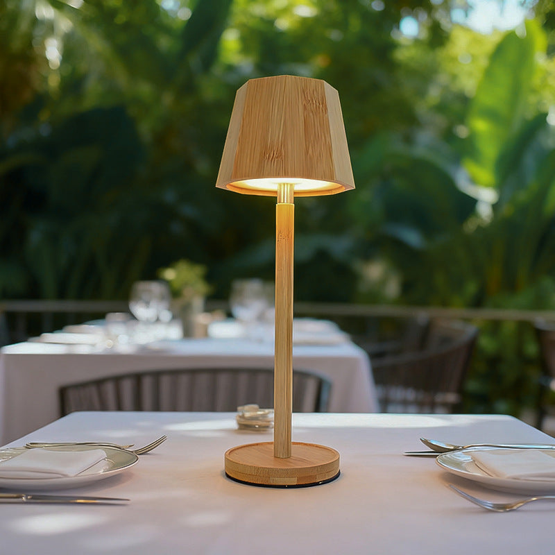 Bamboo Ambient Table Lamp, Rechargeable